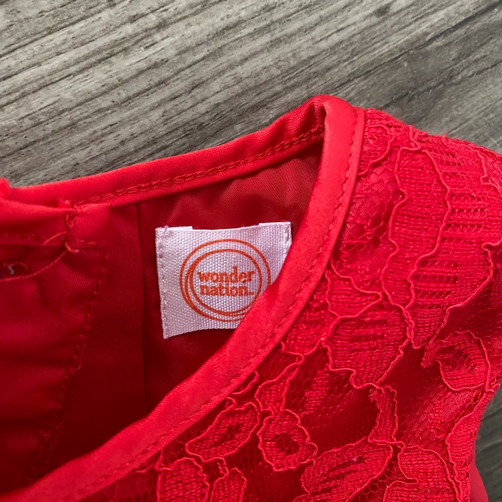 Wonder Nation Vibrant Red Lace Dress size 18 months - Picture 3 of 6